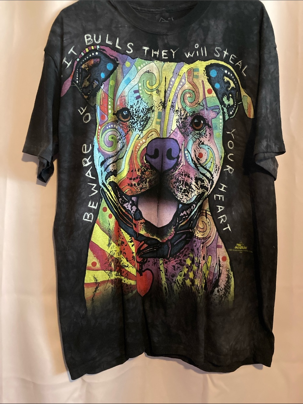 The Mountain Multicolor Pit Bull Graphic T-Shirt - Black Base